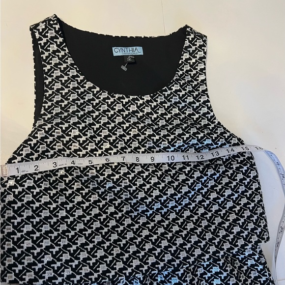 Cynthia Rowley Metallic Jacquard  A-line Sleeveless one piece overlay midi Sz 2 - Picture 8 of 10